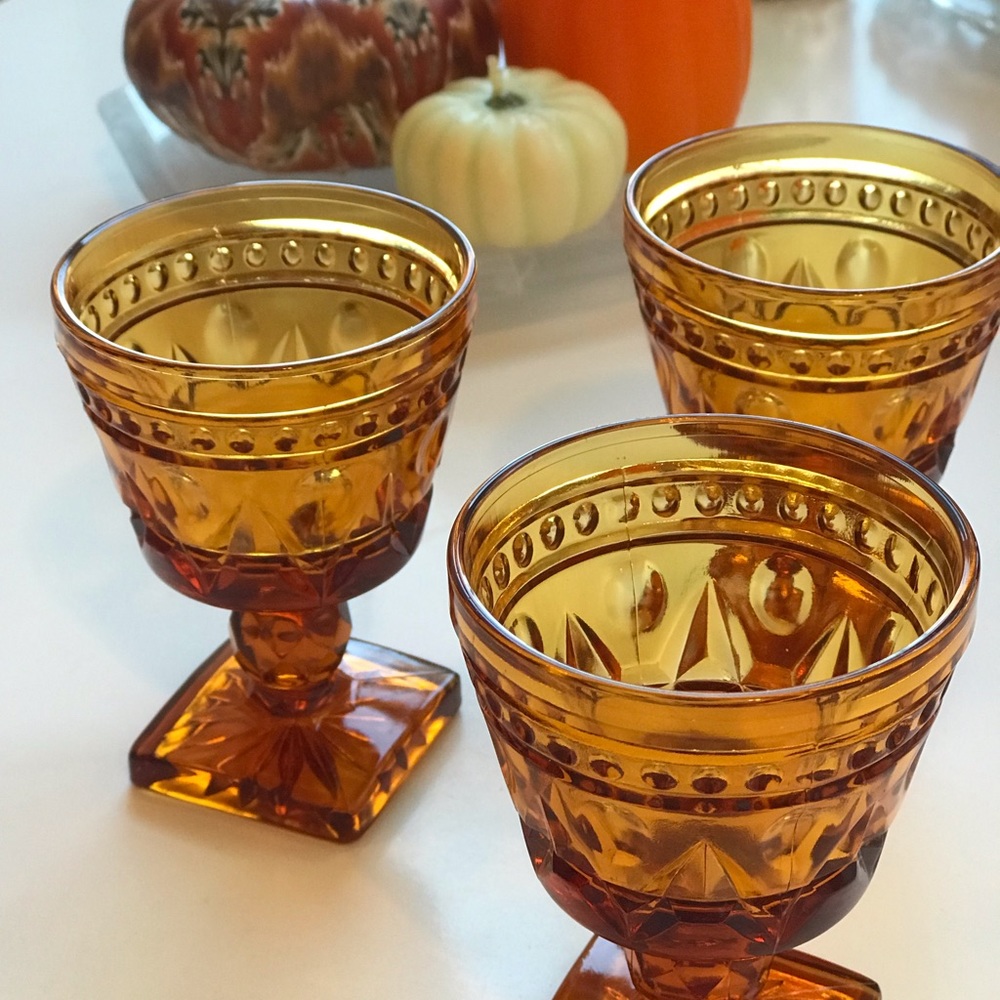 Burnt Orange-Brown Glassware